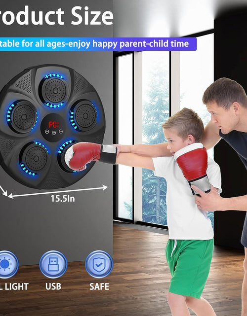 Load image into Gallery viewer, New Smart Music Boxing Machine with Boxing Gloves, Wall Mounted Smart Bluetooth Music Boxing Trainer with LED, Electronic Boxing Target Workout Punching Equipment for Home, Indoor, Gym
