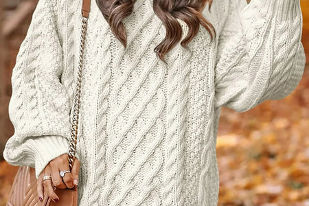 Suéteres Extragrandes Para Mujer Suéter De Punto Trenzado Grueso Tipo Pulóver