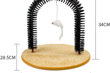Interactive Cat Toys,Cat Arch Self Groomer Cat Brush,Cat Scratcher Toys,Cat Brush for Grooming with Cat Scratch Pad and Catnip,Cat Brush for Shedding,Cat Scratching Post