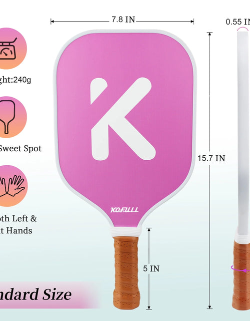 Load image into Gallery viewer, Pickleball Paddles Pickleball Rackets Set Lightweight Fiberglass Surface&amp;Honeycomb Core Pickleball Set Pink and Green Gifts for Women Girls Beginners
