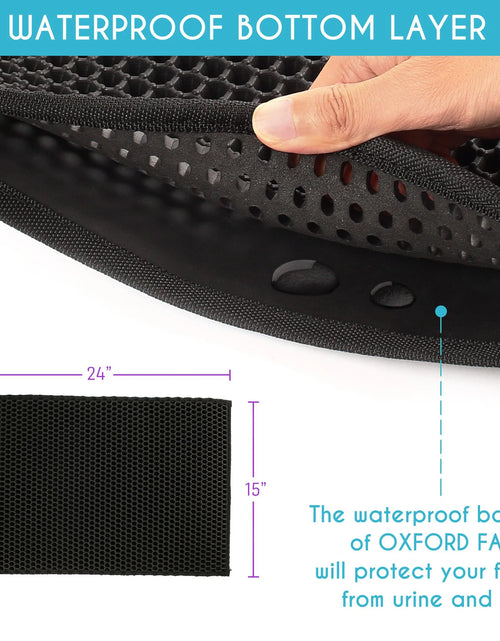 Load image into Gallery viewer, Cat Litter Mat Large, Double Layer Urine Waterproof Trapper Mat, Non-Slip,24X30 In, Black
