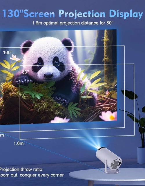 Load image into Gallery viewer, Mini Projector 1080P 4K Support, Portable Home Video Projector Smart Compatible for Laptop, PC, Smartphone
