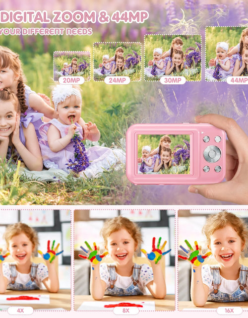 Load image into Gallery viewer, Digital Camera Kids Camera with 32GB Card FHD 1080P 44MP Vlogging Camera 16X Digital Zoom Portable Camera (Pink)
