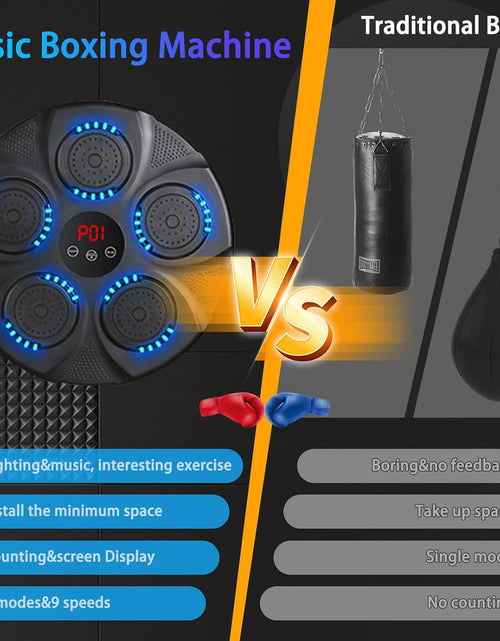Load image into Gallery viewer, New Smart Music Boxing Machine with Boxing Gloves, Wall Mounted Smart Bluetooth Music Boxing Trainer with LED, Electronic Boxing Target Workout Punching Equipment for Home, Indoor, Gym
