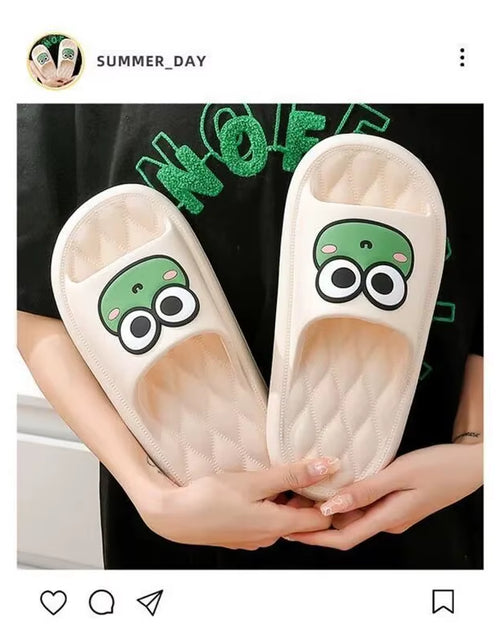 Load image into Gallery viewer, Summer Beach Slides Bathroom anti Slip Slipper Non-Slip Home Flip Flops Cartoon Frog Soft Sandals
