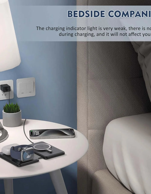 Load image into Gallery viewer, Wireless Charger for Iphione: 3 in 1 Foldable Charging Station Compatible for Iphone 15/14/13/Pro/Max&amp; Iwatch Series&amp; Airpods 3/2/Pro, Black
