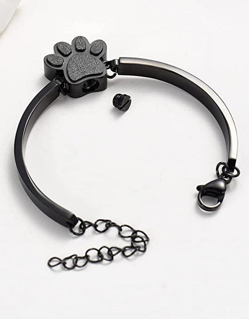Load image into Gallery viewer, Joyería De Cremación De Mascotas Para Cenizas Para Perro/Gato, Pulsera De Urna De Recuerdo Para Mujer Y Hombres, Regalo Conmemorativo De Acero Inoxidable Para La Pérdida De Un Querido Amigo Peludo Con Kit De Relleno Y Caja De Regalo
