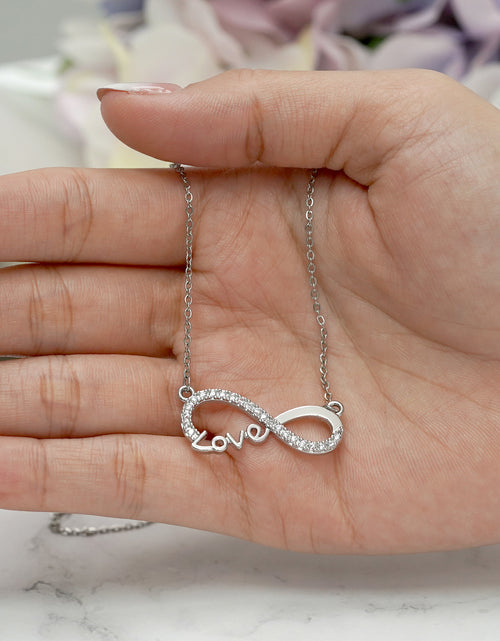 Load image into Gallery viewer, Infinity Love Pendant Necklace - Meaningful Jewelry for Her - Anniversary Gift in 18K White Gold Plated

