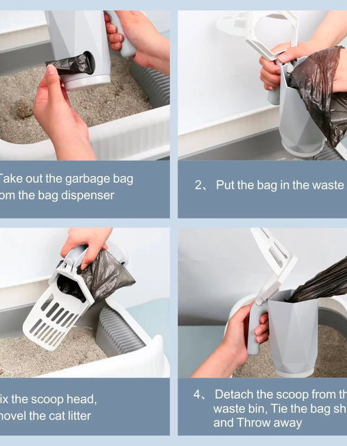 Load image into Gallery viewer, 3-In-1 Cat Litter Scoop with Holdor - Large Portable Integrated Cat Litter Scooper with 200 Refill Bags Kitty Litter Scoop Shovel for 1~2 Cats or Kitten (Yellow)
