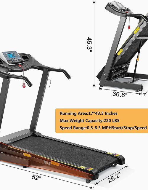 Load image into Gallery viewer, Caminadora Con Inclinación Plegable Con Inclinación Automática De 12 Niveles 2.5Hp Potencia 8.5Mhp Velocidad Máquina De Running 15 Programas De Entrenamiento Preestablecidos Caminadora Eléctrica Para Uso En El Hogar

