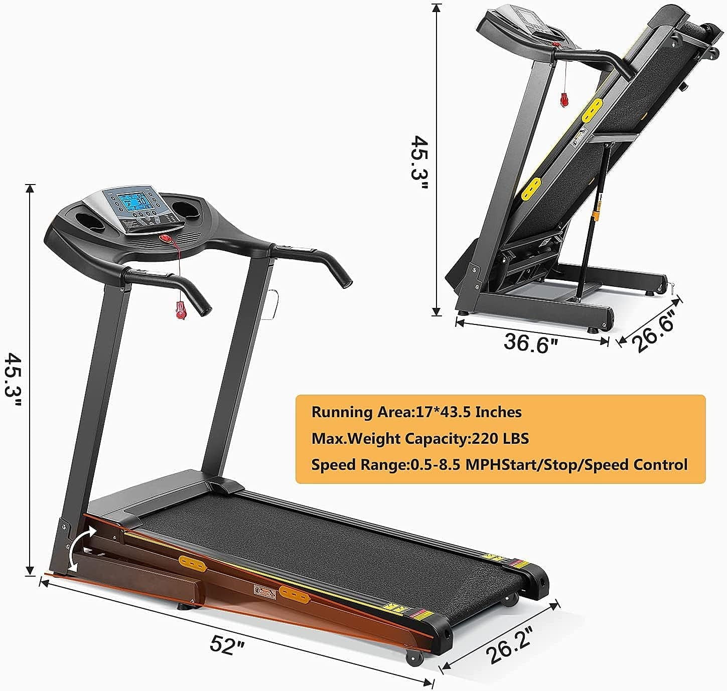 Caminadora Con Inclinación Plegable Con Inclinación Automática De 12 Niveles 2.5Hp Potencia 8.5Mhp Velocidad Máquina De Running 15 Programas De Entrenamiento Preestablecidos Caminadora Eléctrica Para Uso En El Hogar