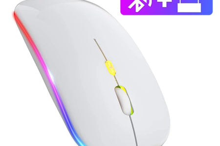 Bluetooth Mouse 2.4Ghz Wireless Mouse Mice Rechargeable Mouse Silent Mouse LED Backlit USB Gaming Mouse 1600DPI for PC Laptop