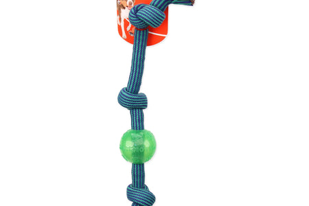 Flossy Chews Extra 3 Knot Tug with TPR Ball Rope Dog Toy, Large, 20"