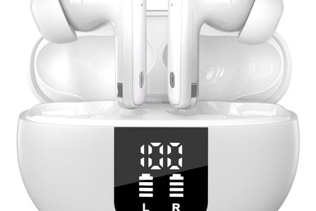 Wireless Earbud, 5.4 Bluetooth Headphones in Ear Stereo Bass Earphones Noise Cancelling Earbuds 36H Dual Mic Call, LED Display IP7 Waterproof Sport Headset for Android Ios