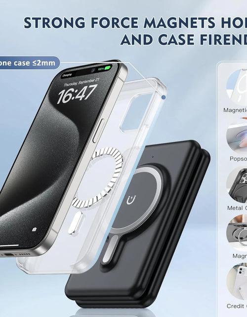 Load image into Gallery viewer, Wireless Charger for Iphione: 3 in 1 Foldable Charging Station Compatible for Iphone 15/14/13/Pro/Max&amp; Iwatch Series&amp; Airpods 3/2/Pro, Black
