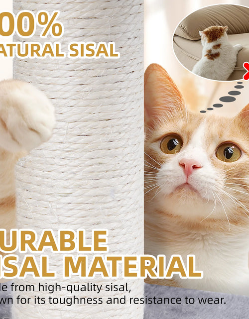 Load image into Gallery viewer, 37.4'' Cat Tree Cat Tower with Scratching Posts, Activity Centre Climbing Tree Cat Furniture with Cat Condo and Two Hammocks, Grey
