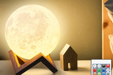 Moonlight Night Light for Kids Adults, 4Inch/3D Printing Moon Lamp Night Lamp for Bedroom Decor, 16 Color Moon Decor for Kids Bedroom Decor