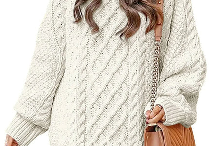 Suéteres Extragrandes Para Mujer Suéter De Punto Trenzado Grueso Tipo Pulóver