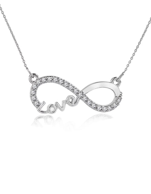 Load image into Gallery viewer, Infinity Love Pendant Necklace - Meaningful Jewelry for Her - Anniversary Gift in 18K White Gold Plated
