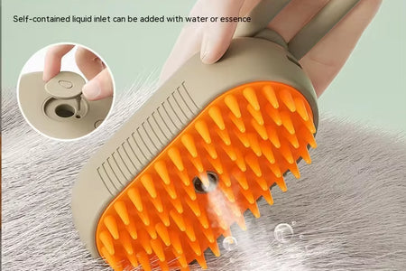 New Pet Spray Comb for Cats and Dogs Pet Electric Spray Hair Removal Comb One Key Spray Anti-Flying Massage Brush, Clean Massage