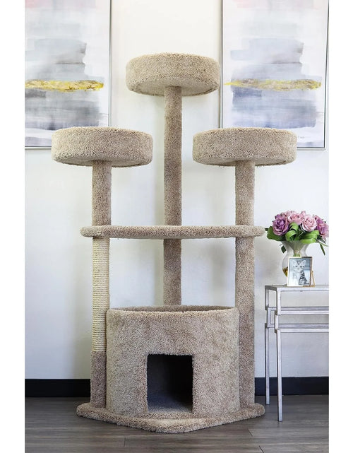 Load image into Gallery viewer, Prestige Cat Trees 130014-Beige Main Coon Cat House Cat Tree
