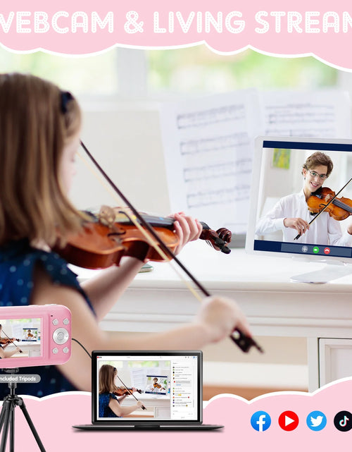Load image into Gallery viewer, Digital Camera Kids Camera with 32GB Card FHD 1080P 44MP Vlogging Camera 16X Digital Zoom Portable Camera (Pink)
