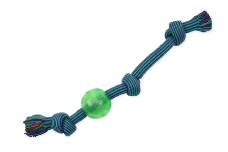 Flossy Chews Extra 3 Knot Tug with TPR Ball Rope Dog Toy, Large, 20"