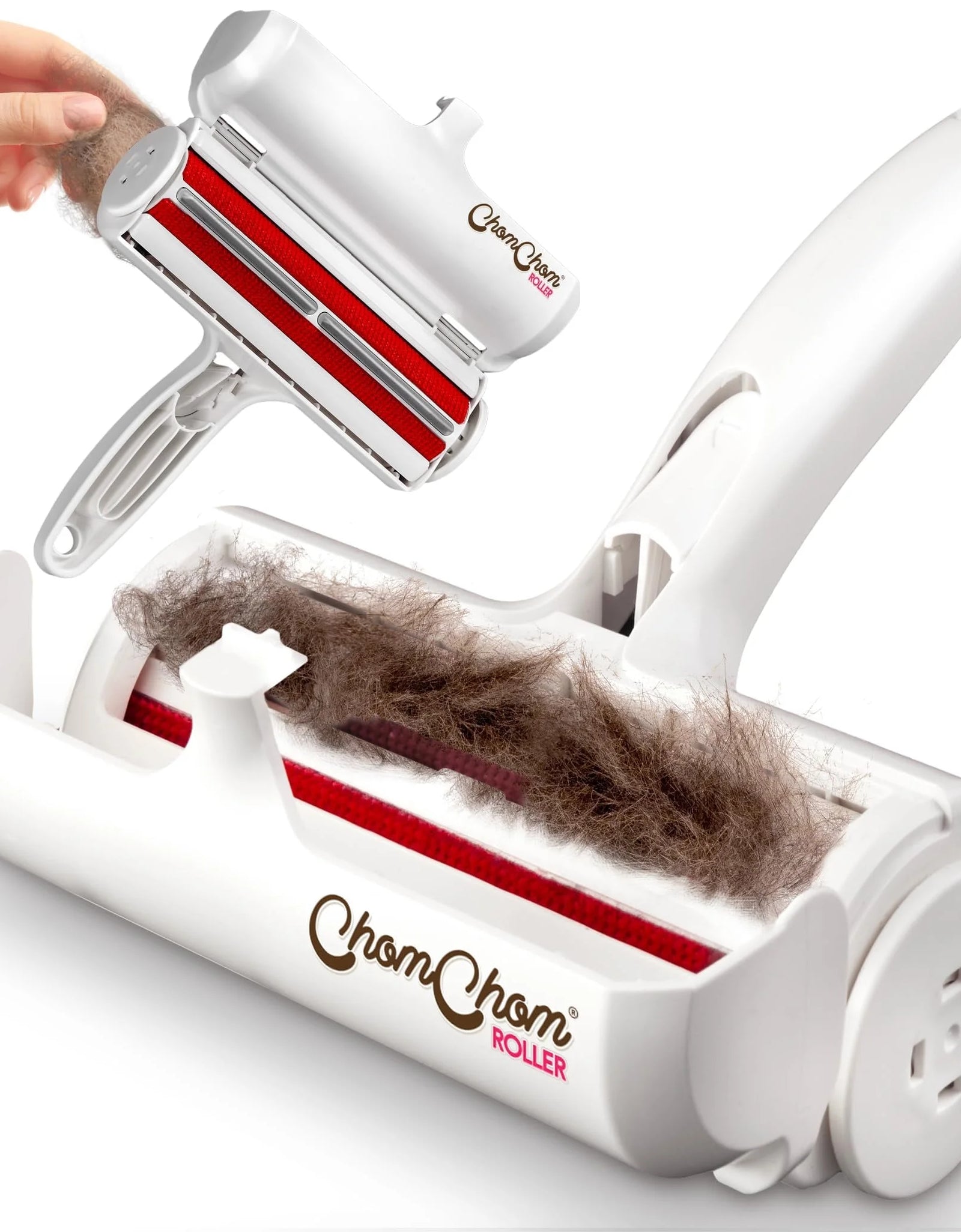 Chom Chom Roller Pet Hair Remover and Reusable Lint Roller - Chomchom Cat and Dog Hair Remover for Furniture, Couch, Carpet, Clothing and Bedding