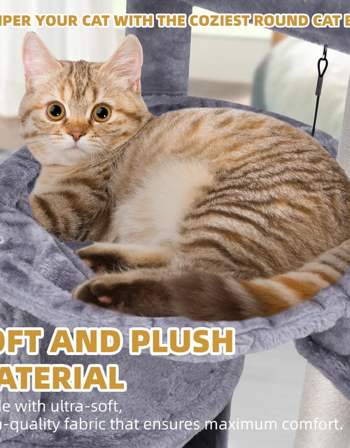 Load image into Gallery viewer, 37.4'' Cat Tree Cat Tower with Scratching Posts, Activity Centre Climbing Tree Cat Furniture with Cat Condo and Two Hammocks, Grey
