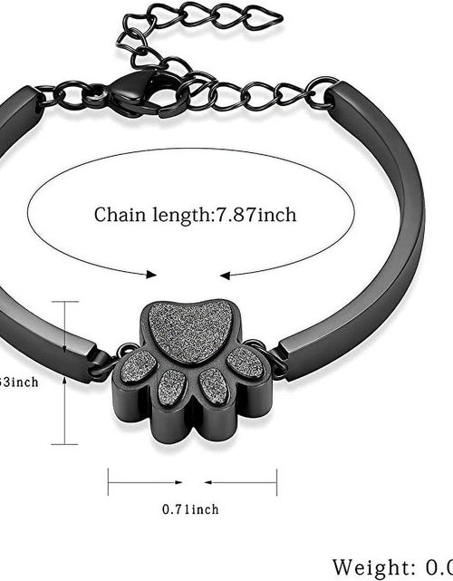 Load image into Gallery viewer, Joyería De Cremación De Mascotas Para Cenizas Para Perro/Gato, Pulsera De Urna De Recuerdo Para Mujer Y Hombres, Regalo Conmemorativo De Acero Inoxidable Para La Pérdida De Un Querido Amigo Peludo Con Kit De Relleno Y Caja De Regalo
