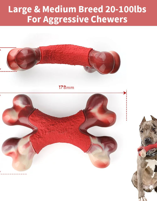 Load image into Gallery viewer, Large Dog Chew Toy for Aggressive Chewers- Tough Dog Toys Indestructible Bone Dog Toy,Nylon Durable Dog Teething Chew Dog Toys for Large/Medium Dogs
